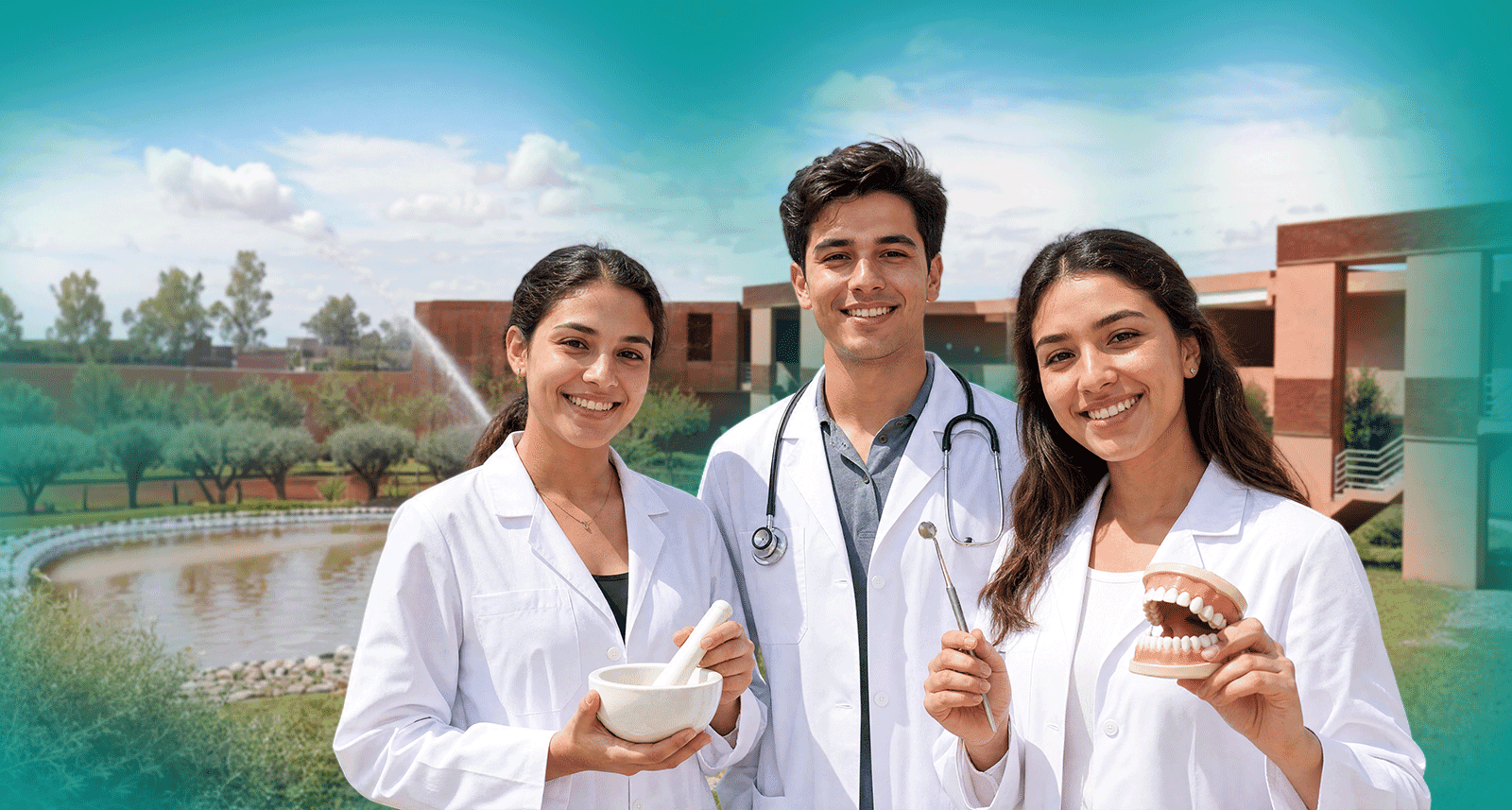 Étudiants en médecine, pharmacie et médecine dentaire sur le campus UPM